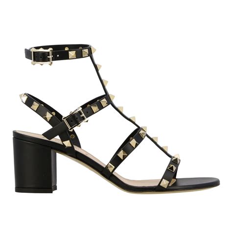 Outlet De Valentino Garavani Sandalias Rockstud De Cuero Con Tachuelas