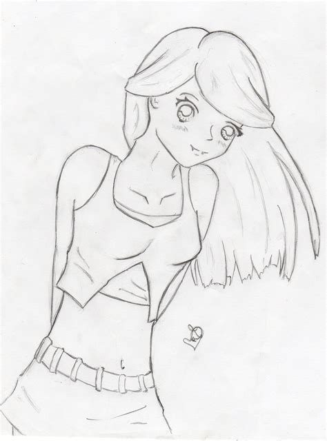 Easy Anime Girl Body Outline Drawing