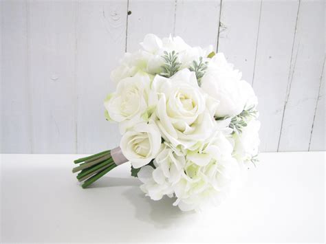 Hydrangea Bridesmaid Bouquet White Wedding Flowers Bouquet Small