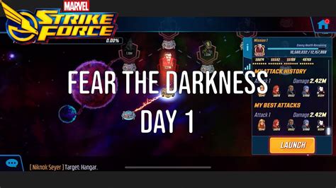 Fear The Darkness Dark Dimension Day 1 Marvel Strike Force Youtube
