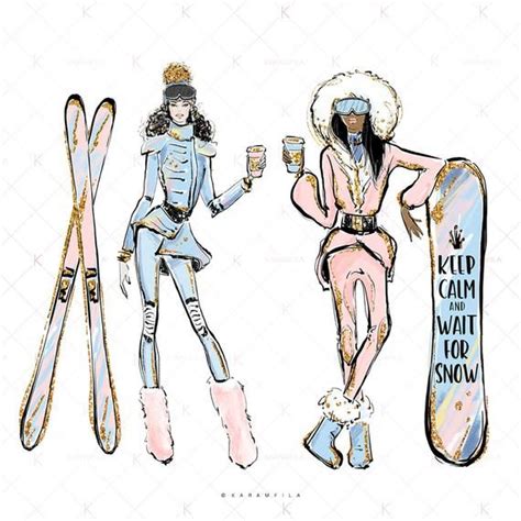 Skateboard Fashion Skateboard Girl Winter Illustration Couple Illustration Snowboarding