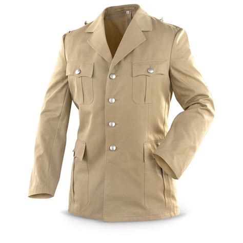New German Military Tropical Dress Jacket Khaki 206187 Pea Coats And Dress Jackets At
