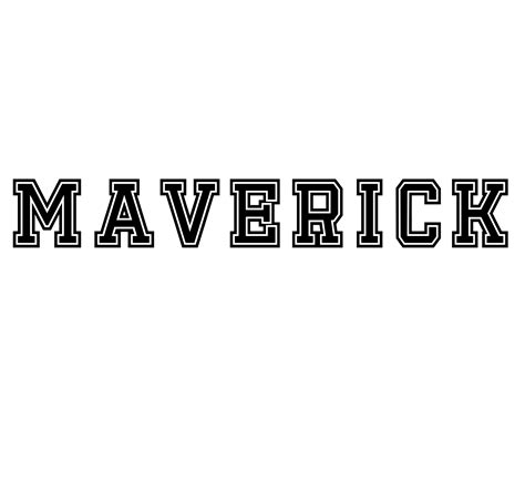 Maverick Name Letters Svg Maverick Name Varsity Font Outline Svg
