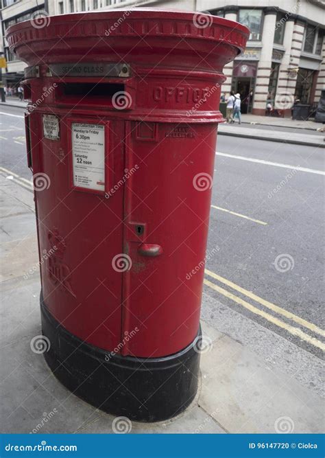 Red Mailbox In London Editorial Image Image Of English 96147720