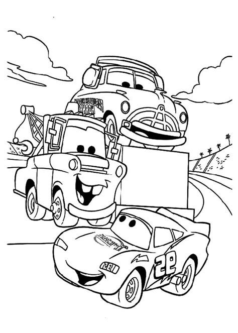 Lighting McQueen And His Crew Coloring Page - Free Printable Coloring Pages for Kids
