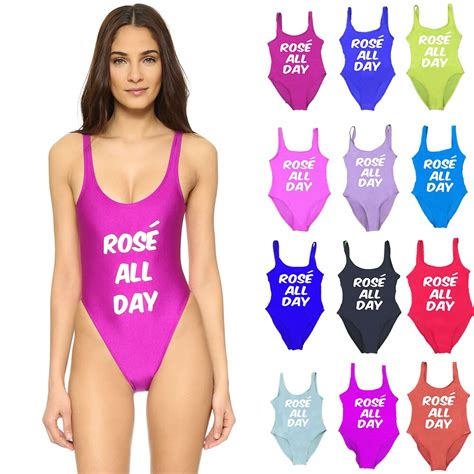Rose All Day Swimsuit One Piece Women Plus Size Swimwear 2019 Sexy Open Back Letter Bikini Thong
