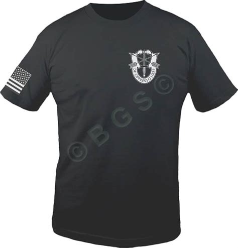 bgs apparel™ us army special forces crest black custom screenprinted t