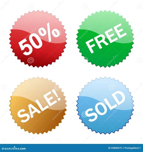 Sales Glossy Button Icon Stock Vector Illustration Of Clip 25808475