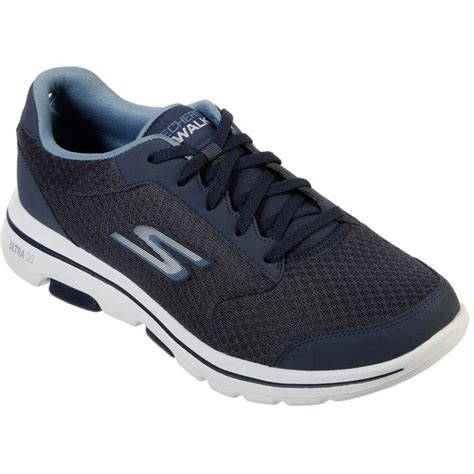 Skechers Gowalk 5 Qualify Navy Lace Up Sports Trainers 55509