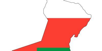 تبلغ إجمالي مساحة السلطنة حوالي 309.500 كيلو متر مربع. عمان العلم خريطة - خريطة عمان العلم (غرب آسيا - آسيا)