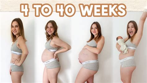 WEEK BY WEEK PREGNANT BELLY GROWTH 4 To 40 Weeks Transformation