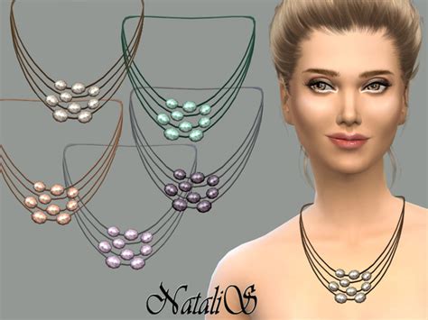 Multilayer Freshwater Pearl Necklace By Natalis Sims 4 Jewelry