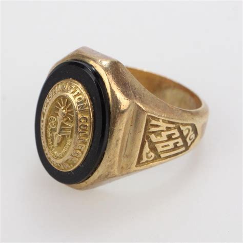 10k Gold 707g Class Ring With Black Stone Property Room