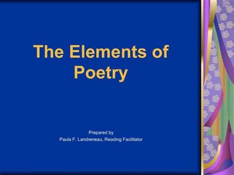 Ppt The Elements Of Poetry Powerpoint Presentation Free Download