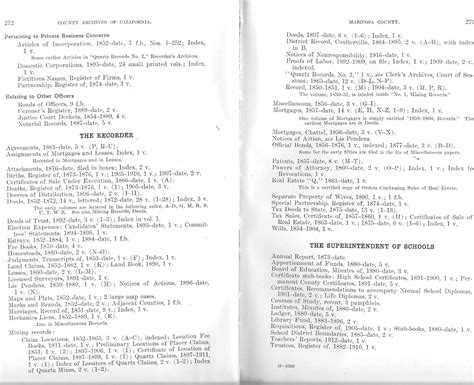 MARIPOSA COUNTY RECORDS SURVEY- 1919