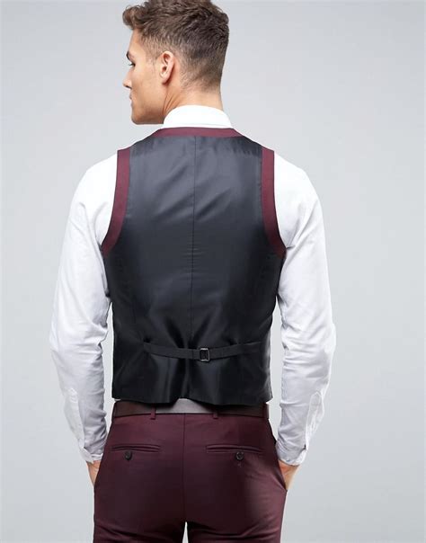 Here are some great pieces i have gotten from asos and gotten so many complements on them! ASOS Skinny Suit Waistcoat In Dark Berry 100% Wool in ...