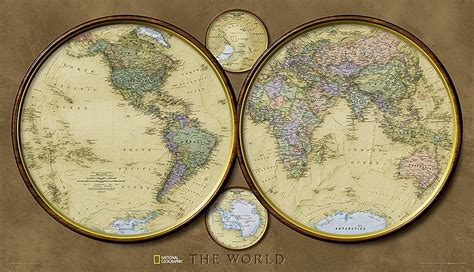 Buy Map World Hemispheres Wall Map By National Geographic Maps