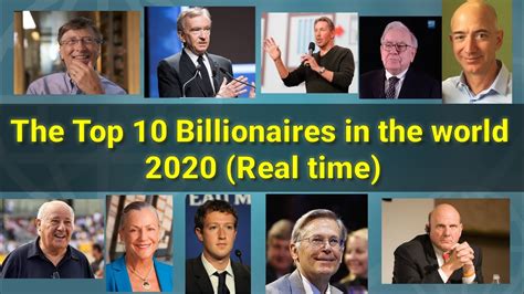 The Top 10 Billionaires In The World 2020 Real Time Youtube