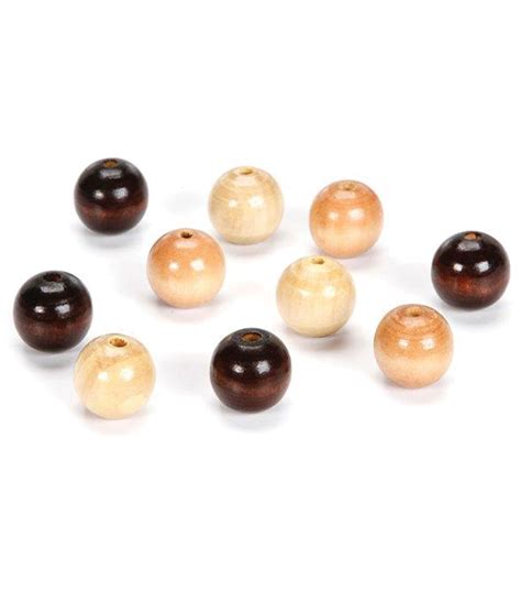 Round Wood Beads 20mm 35pkg Earth Tones Joann