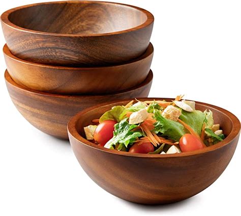 Acacia Wooden Salad Serving Bowls Small Individual Bowl