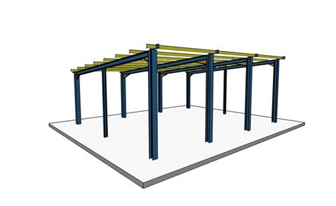 Monopitch Steel Building • 3d Visualisation • Single Slope Roof • Steel
