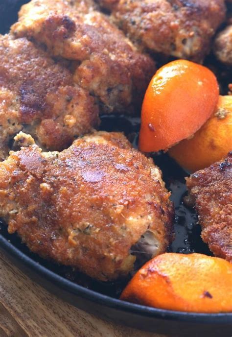 Remove dish from oven and brush chicken with marmalade mixture. This Skillet Baked Orange Chicken is crispy, juicy and ...