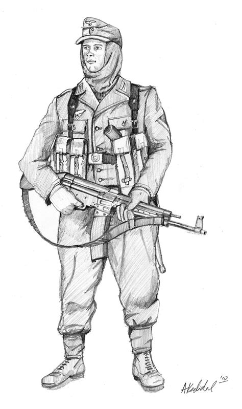 Drawn Soldier Ww2 Soldier Pencil And In Color Drawn Soldier Ww2