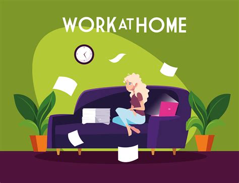 Female Freelancer Working Remotely From Home 1238110 Vector Art At Vecteezy