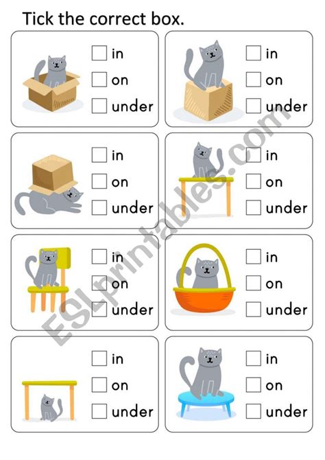 Image Result For Preposition Worksheets In On Under Activities My XXX