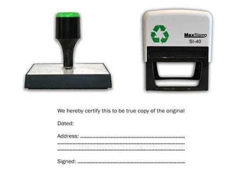 True Copy And True Likeness Stamp Add Your Text Buy Now From £3185
