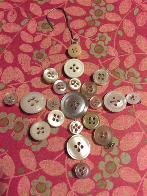 Vintage Button Snowflake Ornament Snowflake Ornaments How To Make