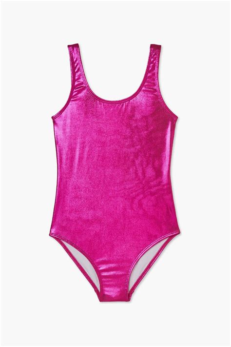 Stella Cove Pink Metallic Girls Swimsuit Mini Ruby