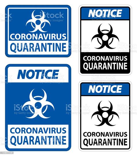 Avviso Coronavirus Quarantine Sign Isolate Su Sfondo