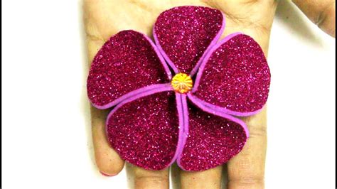 15 february at 18:52 ·. Glitter Foam Sheet Flowers Making - YouTube