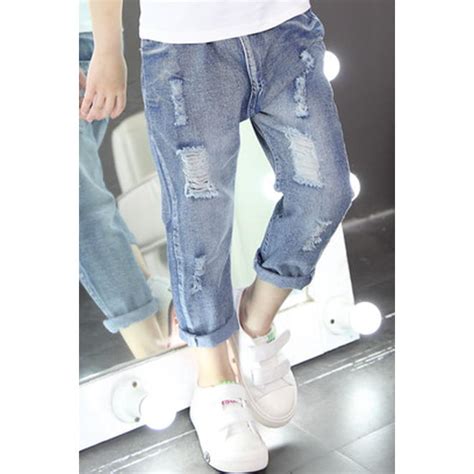 Unomatch Kids Girls Shredded Slim Fit Stylish Jeans