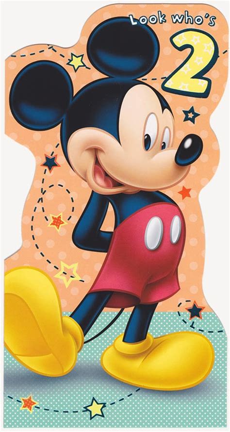 Disney Mickey Mouse 2nd Birthday Card Die Cut Cardspark