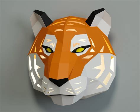 9easy Papercraft Tiger Head Free Template Merolrepudio