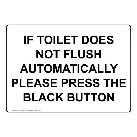 Restrooms Sign If Toilet Does Not Flush Automatically Please Press
