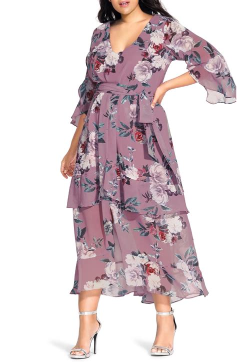City Chic Rosewater Floral Chiffon Maxi Dress Nordstrom Floral