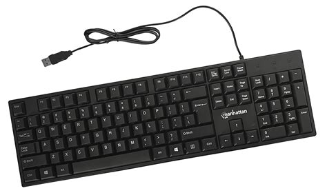 Manhattan Wired Computer Keyboard Basic Usb Keyboard With 45ft Usb A