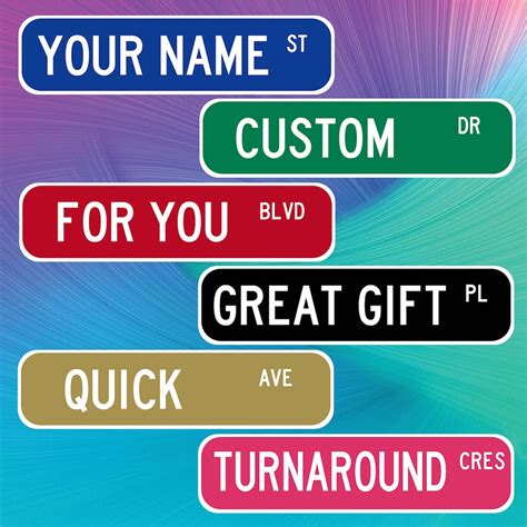 Custom Name Street Sign You Choose Text Personalized With Your Name