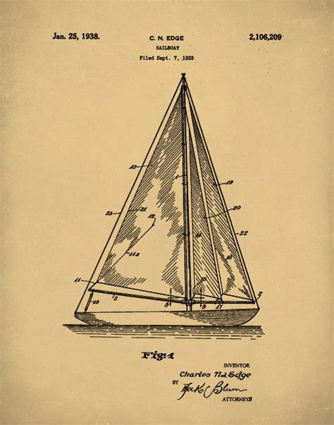Patent Print Sailboat Poster Sailboat Patent Sailboat Etsy Patent
