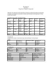 The most common property used to distinguish these hydrocarbons is based on their reaction with fermentation is a process where you use yeast or bacteria. Properties of Organic Compounds Lab.docx - Ahona 1 Afsara ...