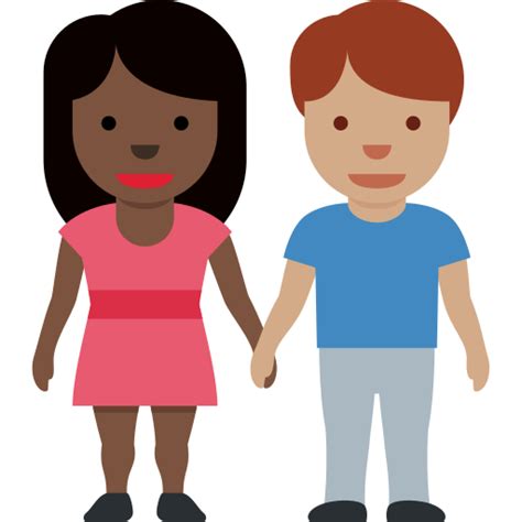 ??‍?‍?? Mann und Frau halten Hände: dunkle Hautfarbe, mittlere Hautfarbe-Emoji
