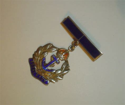 Silver Brooch Royal Navy Enamel Sweetheart Badge Medal Sterling Wwii