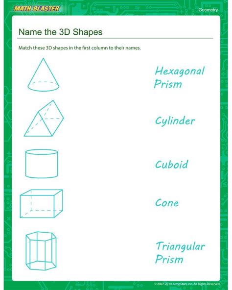 Name The 3d Shapes Worksheets Free Geometry Printables Geometry