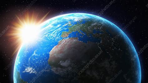 Sun Setting Behind Earth Artwork Stock Image F0063712 Science