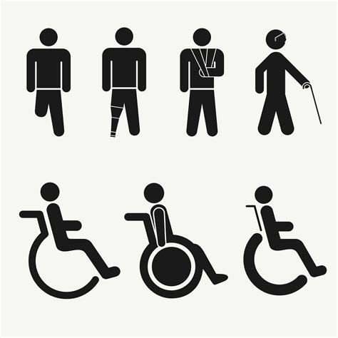 Disabled People Icon Set 830859 Vector Art At Vecteezy