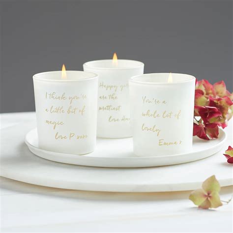 personalised mini message candle by illumer