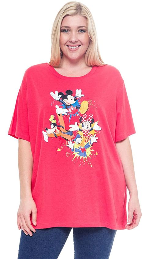 Disney Womens Plus Size T Shirt Minnie Mouse Print Plus Size T Shirts